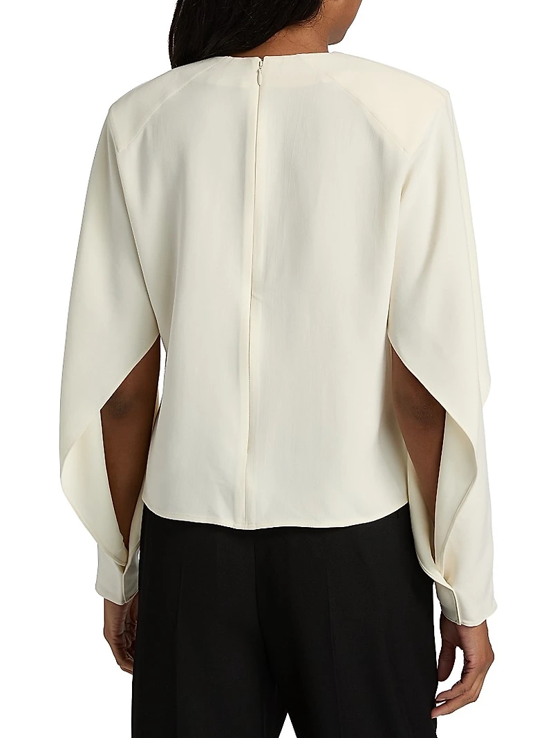 Luella Crépe Ruffle Blouse