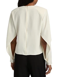 Luella Crépe Ruffle Blouse