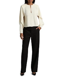 Luella Crépe Ruffle Blouse