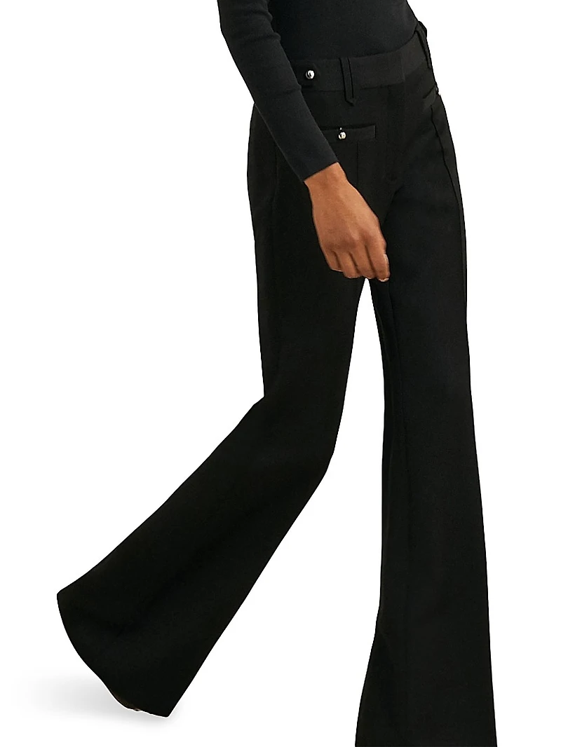 Athena Wool Flared Trousers