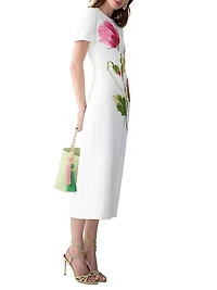 Floral Sheath Midi-Dress