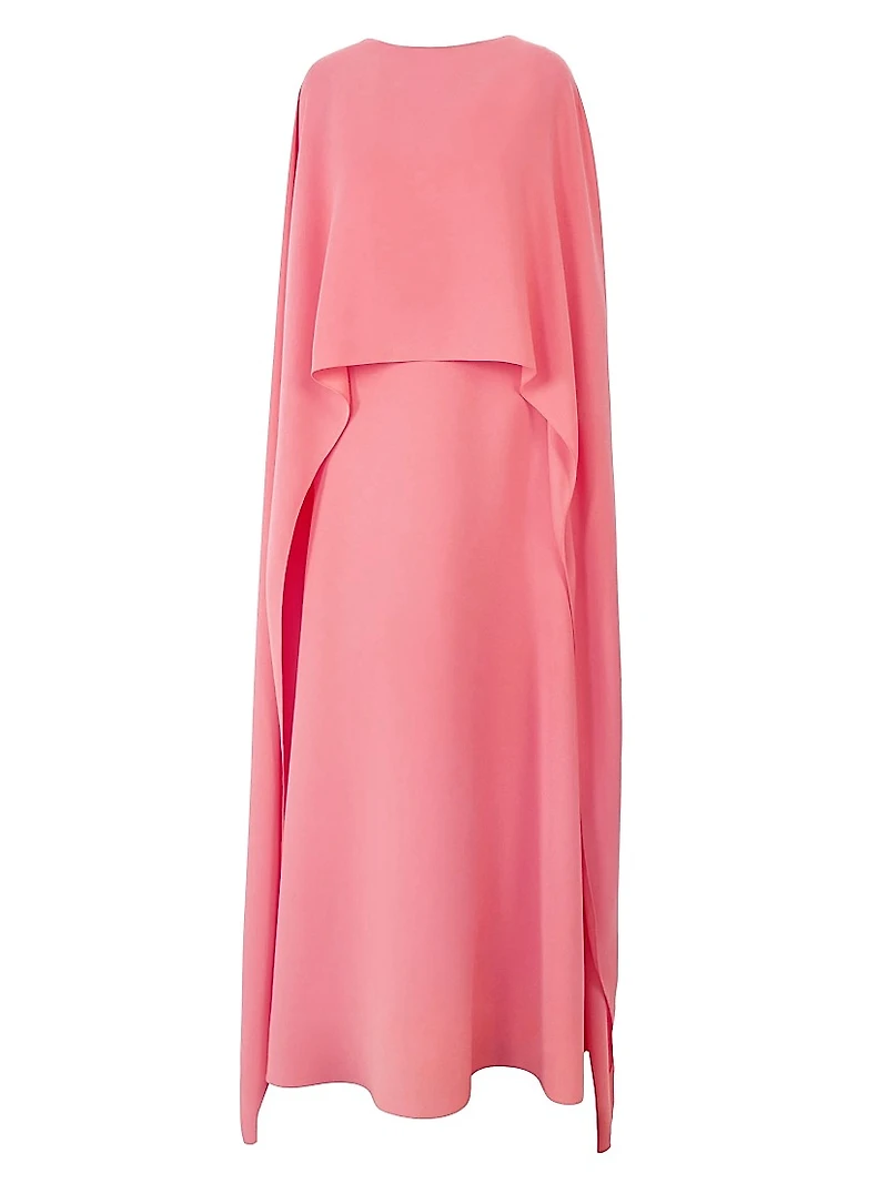 Cape Front Crepe Gown