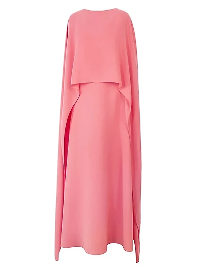 Cape Front Crepe Gown