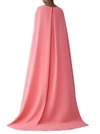 Cape Front Crepe Gown