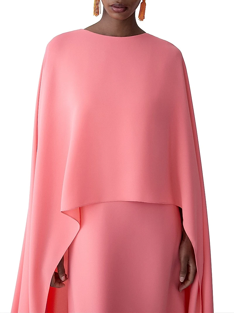 Cape Front Crepe Gown