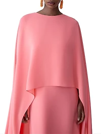 Cape Front Crepe Gown