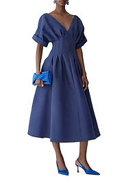 Corset Silk V-Neck Cocktail Dress