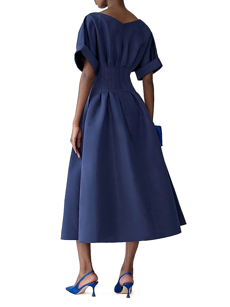 Corset Silk V-Neck Cocktail Dress