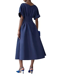 Corset Silk V-Neck Cocktail Dress