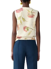 Floral Silk-Cotton Tank