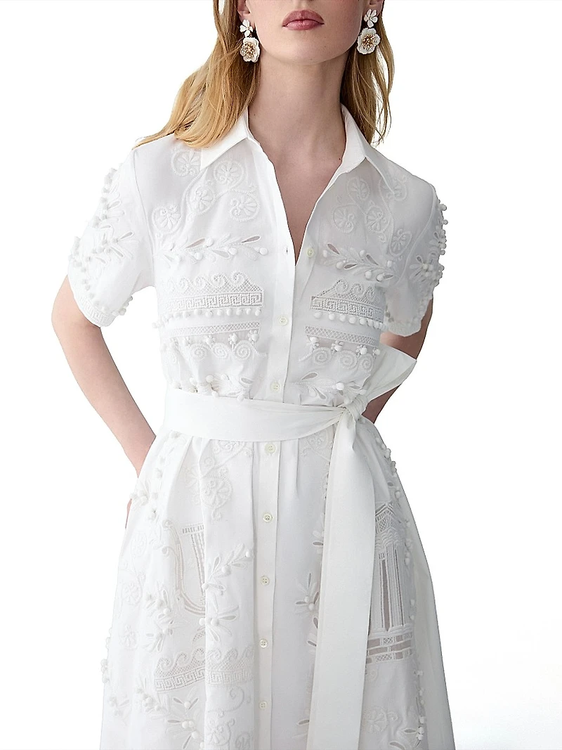 Floral Embroidered Cotton Shirtdress