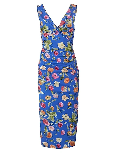 Floral Stretch Cotton Sheath Dress