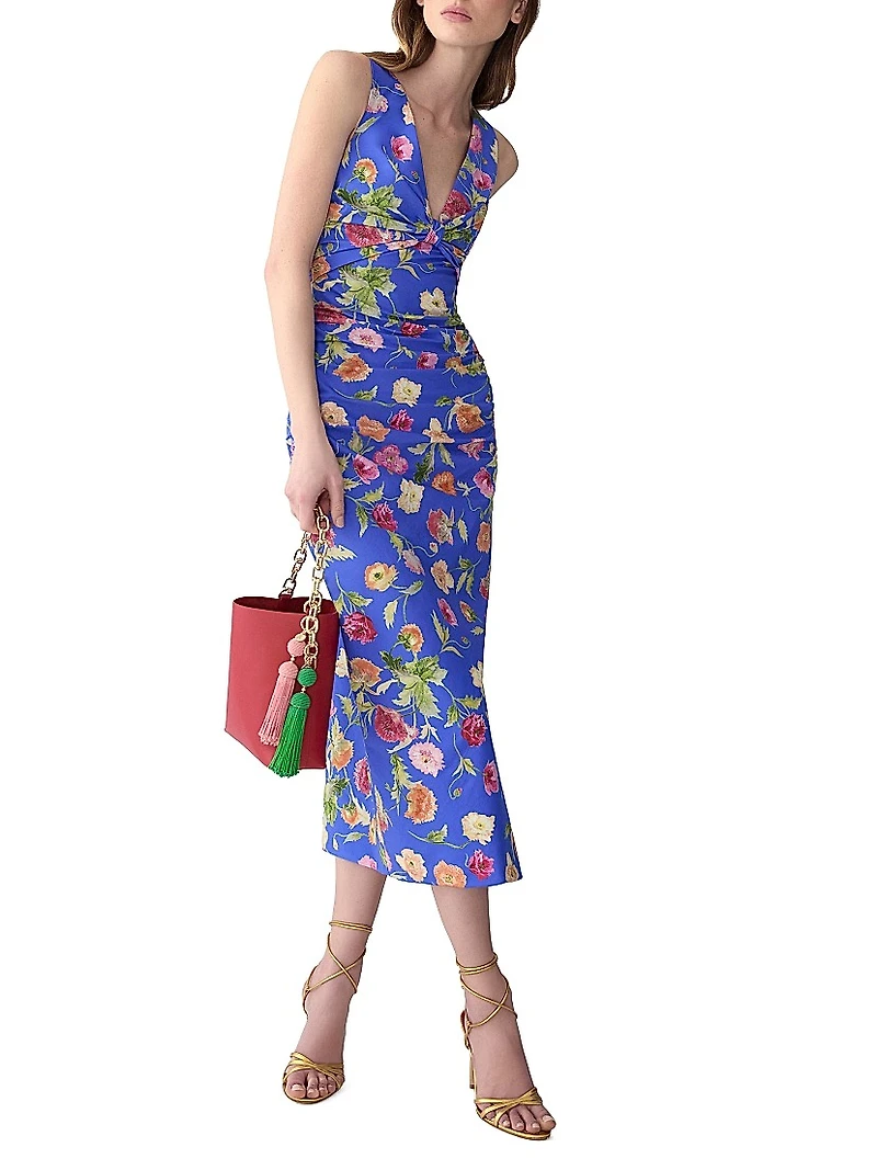 Floral Stretch Cotton Sheath Dress