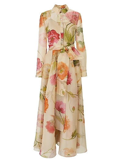 Floral Trench Maxi Dress