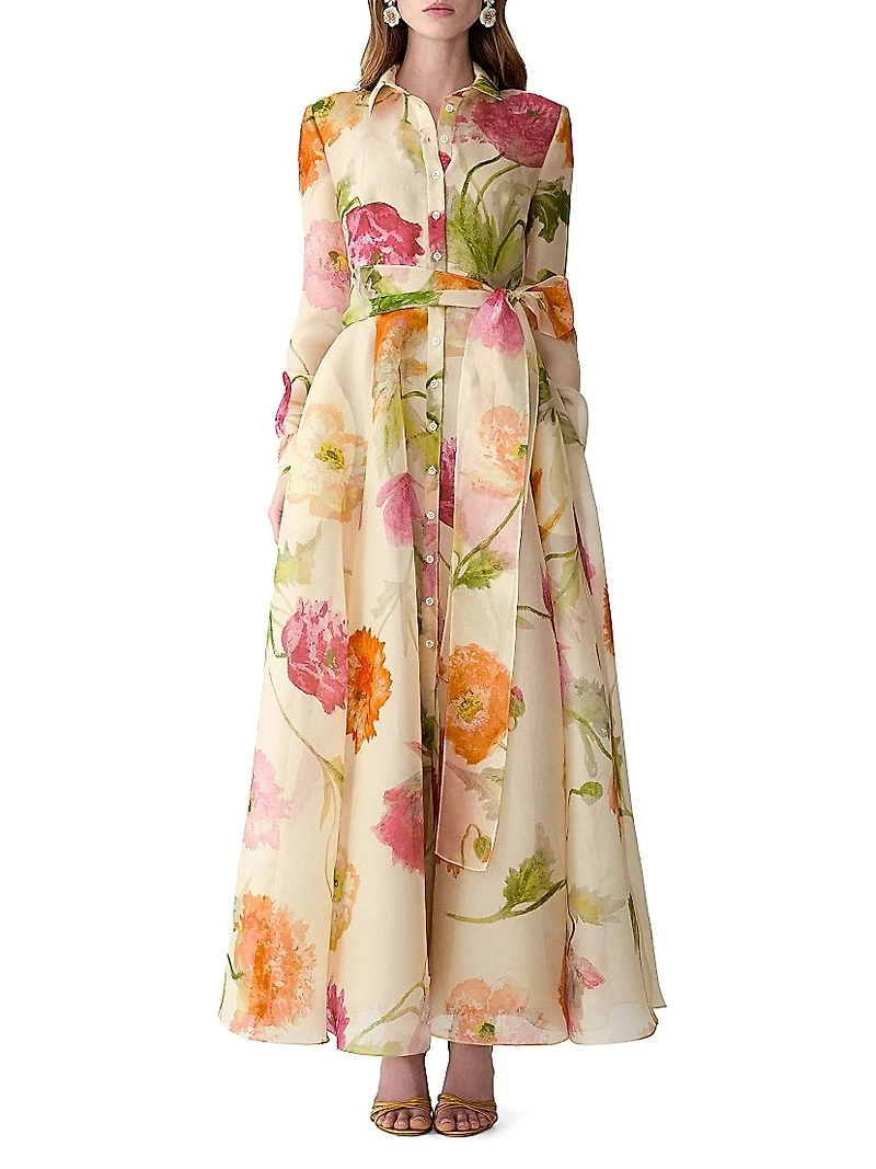Floral Trench Maxi Dress