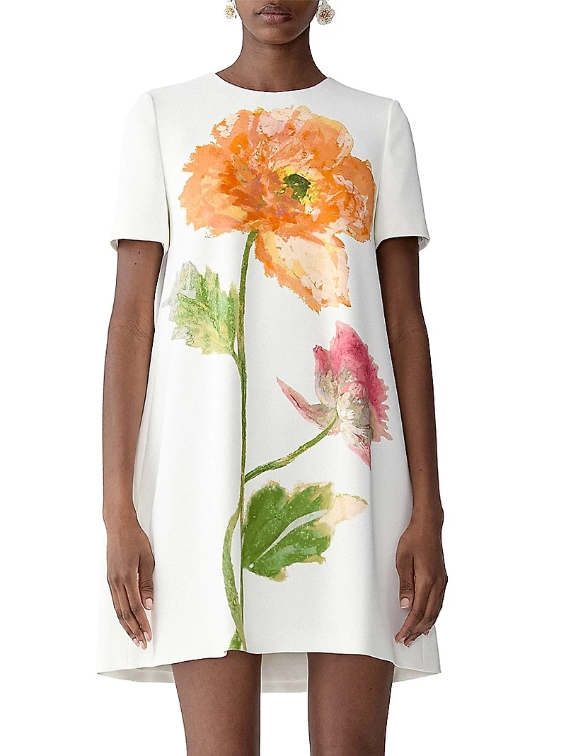 Floral Short-Sleeve Minidress