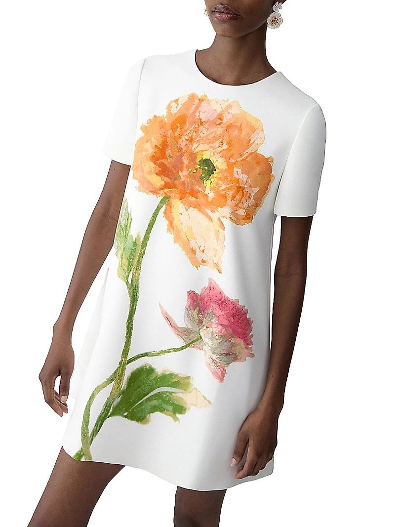 Floral Short-Sleeve Minidress