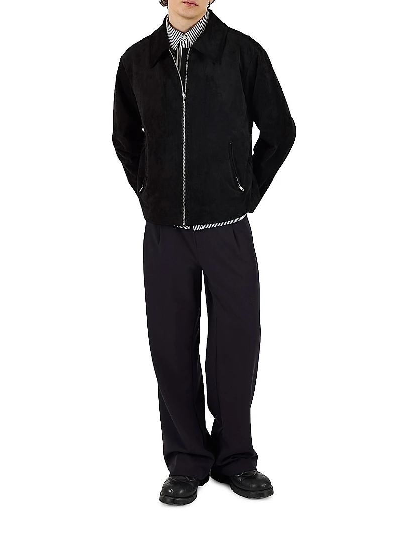 University Suede Zip Jacket