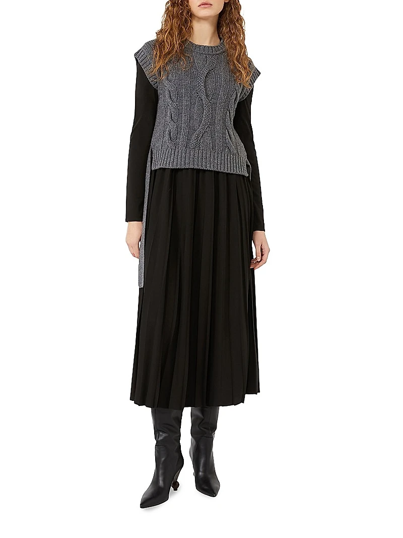 2 1 Jersey and Wool Knit Dress