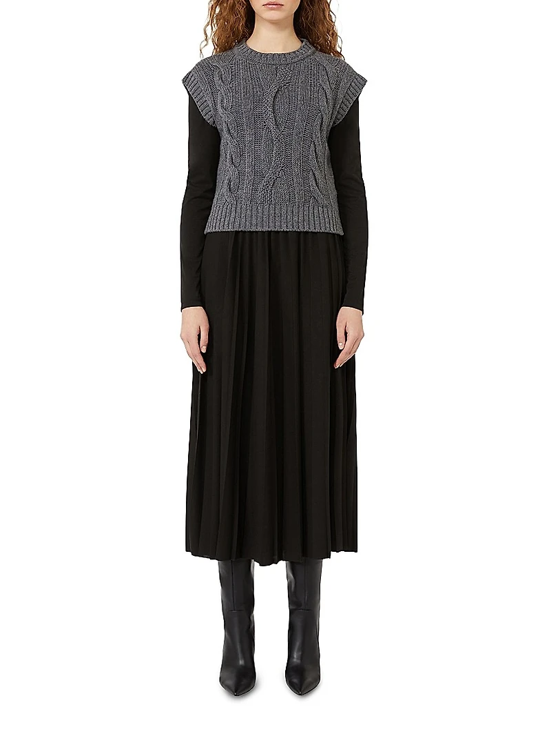 2 1 Jersey and Wool Knit Dress