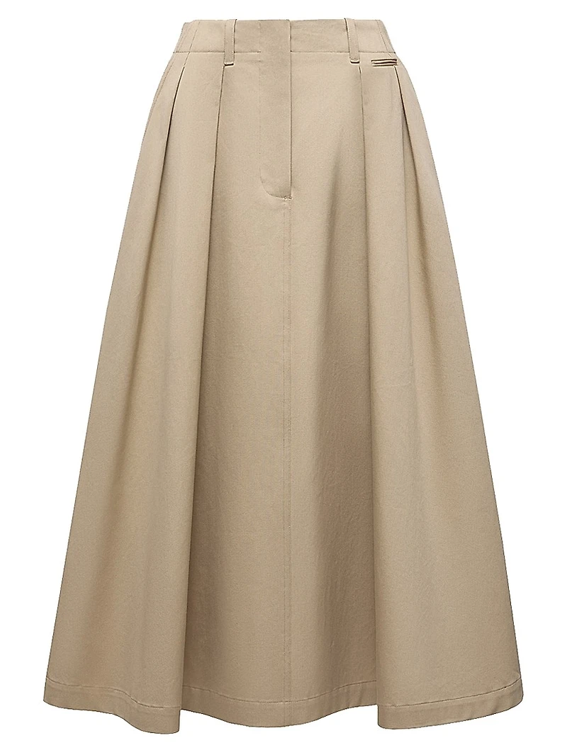 Midi Skirt Cotton Gabardine