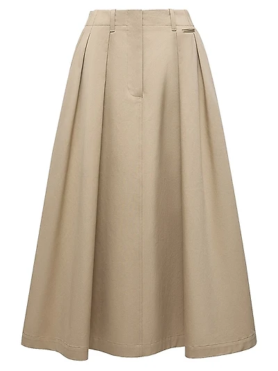 Midi Skirt Cotton Gabardine