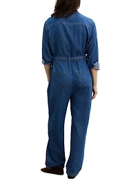The Drapey Denim Maternity Jumpsuit