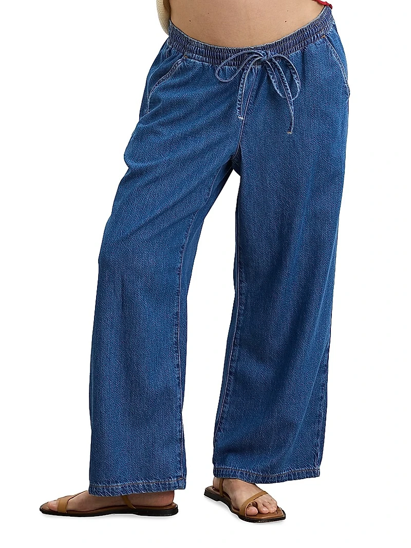 The Gavin Drawstring Denim Maternity Pants