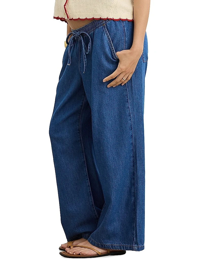 The Gavin Drawstring Denim Maternity Pants