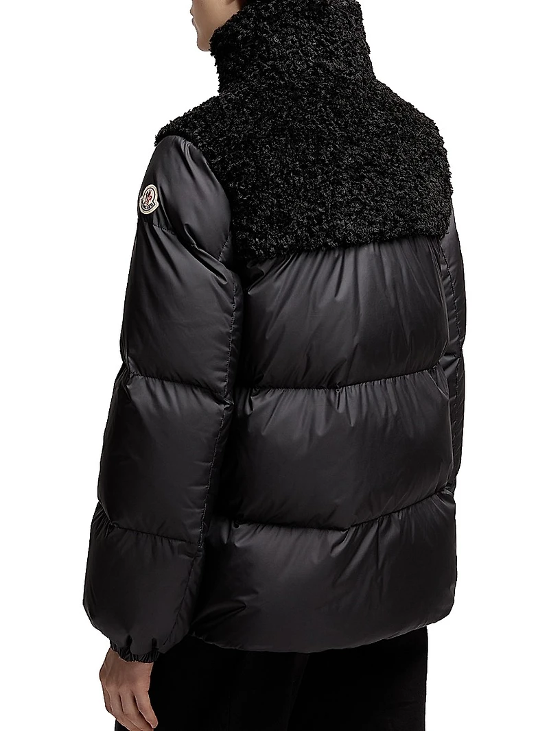 Esnaie Puffer Jacket with Teddy Trim