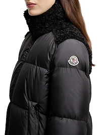 Esnaie Puffer Jacket with Teddy Trim