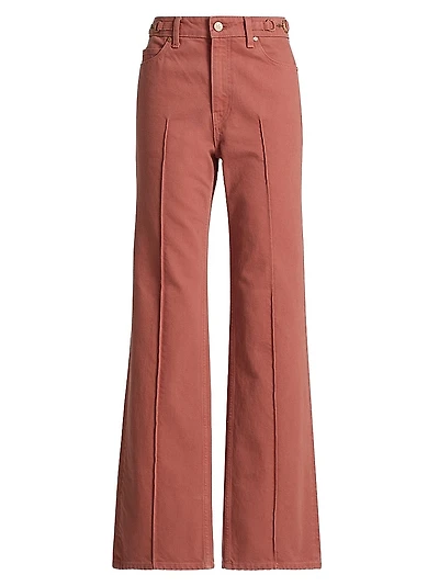 Agatha Pintuck Straight-Leg Jeans