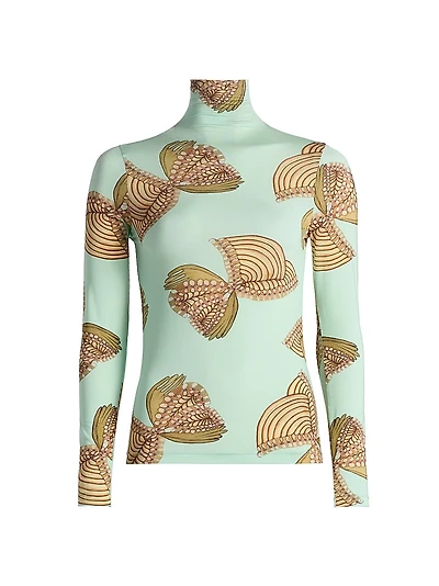 Aurelia Stretch-Knit Turtleneck Top