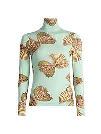 Aurelia Stretch-Knit Turtleneck Top
