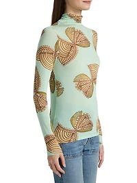 Aurelia Stretch-Knit Turtleneck Top