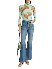 Aurelia Stretch-Knit Turtleneck Top