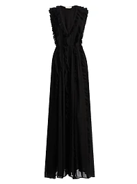 Aida Silk Cascading Ruffle Gown