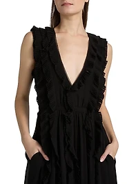 Aida Silk Cascading Ruffle Gown