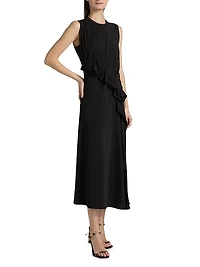 Jeune Ruffled Cotton Midi-Dress