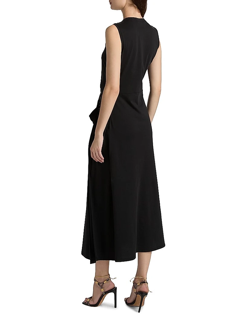 Jeune Ruffled Cotton Midi-Dress