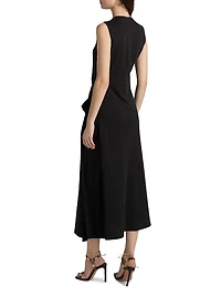 Jeune Ruffled Cotton Midi-Dress