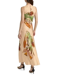 Anna Zemankova Gaea Floral Silk Maxi Dress