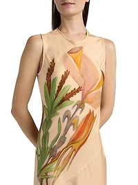 Anna Zemankova Gaea Floral Silk Maxi Dress