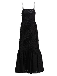 Augustina Textured-Pleat Maxi Dress