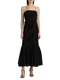 Augustina Textured-Pleat Maxi Dress