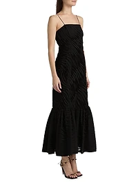 Augustina Textured-Pleat Maxi Dress