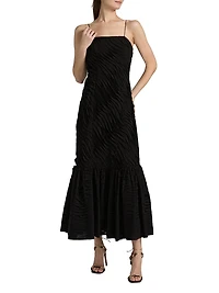 Augustina Textured-Pleat Maxi Dress