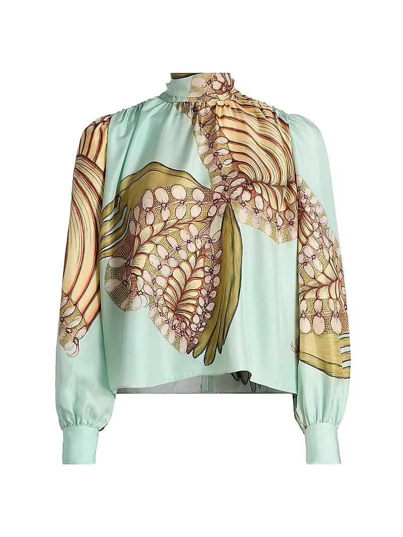 Anna Zemankova Ornament Printed Silk Blouse