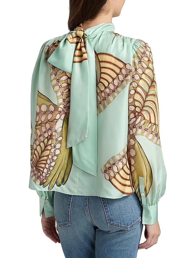 Anna Zemankova Ornament Printed Silk Blouse