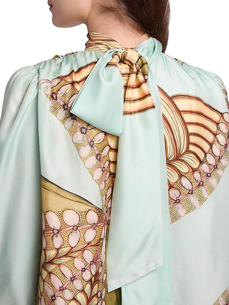 Anna Zemankova Ornament Printed Silk Blouse